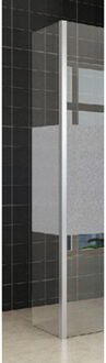Wiesbaden Zijpaneel 350x2000mm met Hoekprofiel voor Inloopdouche - NANO - Gedeelte Mat Glas/Chroom