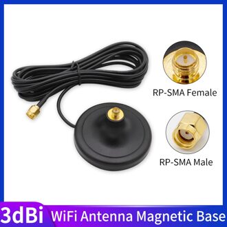 WIFI Antenne Magnetische Sucker Base RP-SMA Mannelijke Connector WIFI Verlengkabel voor 2.4G/4G/5G /5.8G Universele 1M