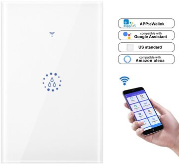 Wifi Boiler Smart Switch Boiler Schakelaars Voice Afstandsbediening Eu/Us Plug Touch Panel Timer Outdoor Werk Alexa google Thuis Bruin