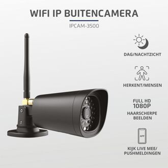 Wifi Buitencamera - IPCAM 3500 - Zwart