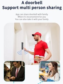 WIFI Doorbell Camera Wireless Doorbell Cam with 125° Wide Angle Visual Indoor Chime