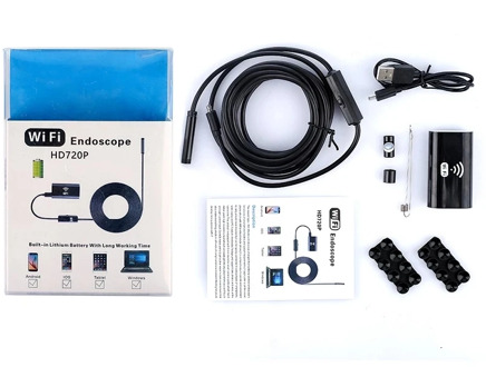 Wifi Endoscope Camera HD720P 8mm Lens USB Semi-rigid Cable Waterproof Iphone Android Wireless Car Inspection Borescope