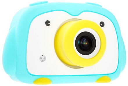 Wifi Kids Camera Cartoon Silicon Gel Cover Bescherm Case Kind Fotograaf Meer Functie Leuke blauw pinguïn
