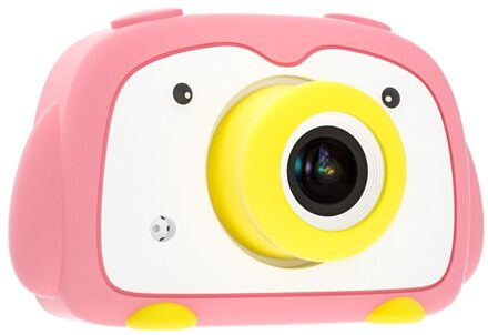 Wifi Kids Camera Cartoon Silicon Gel Cover Bescherm Case Kind Fotograaf Meer Functie Leuke roze pinguïn
