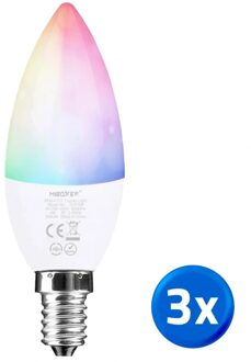 Wifi led kaarslamp RGBWW 4w e14 fitting voordeelset van 3