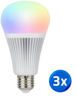 Wifi led lamp RGBW 9w e27 fitting voordeelset van 3