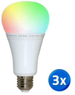 Wifi led lamp RGBWW 12 watt e27 fitting voordeelset van 3