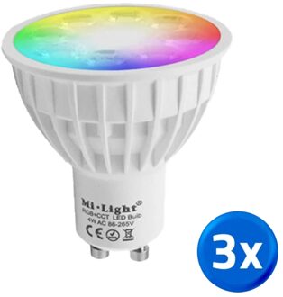 WIFI LED spot RGBWW 4W GU10 fitting - Voordeelset van 3 stuks