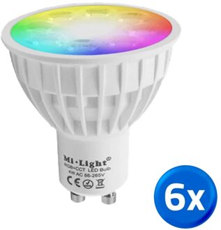 Wifi led spot RGBWW 4w gu10 fitting - voordeelset van 6 stuks