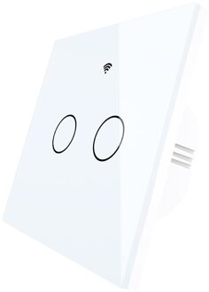 Wifi Slimme Lichtschakelaar RF433 Geen Neutrale Draad Enkele Fire Smart Leven Tuya App Controle Werkt Met Alexa Google thuis 220V Eu 2 Gang wit