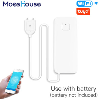 WiFi Smart Flood Sensor Water Leakage Detector Flood Overflow Alert Security Alarm System Tuya/Smart Life App Remote Control