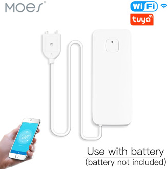 WiFi Smart Flood Sensor Water Leakage Detector Flood Overflow Alert Security Alarm System Tuya/Smart Life App Remote Control