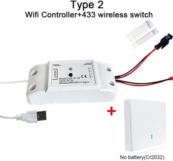 Wifi Smart Garagedeur Opener,Rolling Shuttercontroller, RF433mhz Remote + Tuya Smart Leven App Controle, alexa Google Assistent type 2