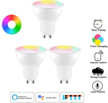 Wifi Smart Gu10 Led-lampen Spotlight Controle Met Alexa Google Home Ifttt 4W Rgbcw Tuya/Smart Leven app Smart Home Control 1stk