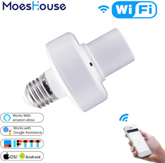 WiFi Smart Light Bulb Adapter Lamp Holder Base AC Smart Life/Tuya Wireless Voice Control with Alexa Google Home E27 E26 85-265V