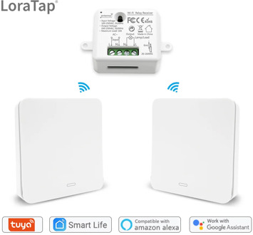 WiFi Smart Light Switch with RF Wireless Switch No Battery Needed, Lighting Remote Control, Alexa Echo Google Home Voice Control