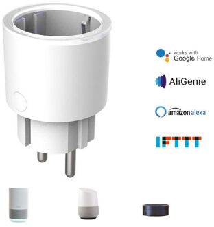 Wifi Smart Plug 10A Eu Wifi Socket Met Timing App Controle, compatibel Alexa Google Thuis Mini Socket Voice Intelligente Controle