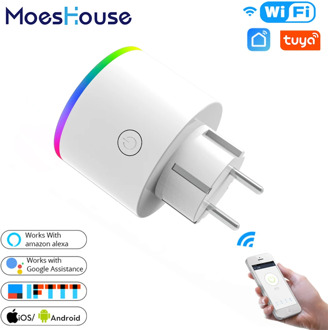 WiFi Smart Plug Wireless RGB Power Socket Smart Life/Tuya App Wireless Remote Control Work with Alexa Google Home