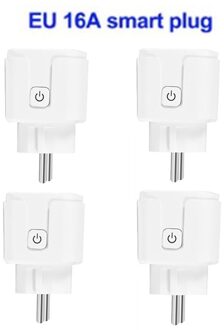 Wifi Smart Socket Eu 16A Power Monitor Timing Functie Smart Plug Tuya App Controle Met Siri Werkt Met Alexa Google assistent 4stk