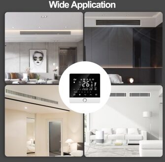 WiFi Smart Thermostat 5+2 Programmable Energy Saving 3A Water Heating Tuya Voice Control Thermostat LCD Display Smart Temperature Controller Digital Thermostat with Child Lock Function Compatible with Alexa and Google Assistant for Office / Home