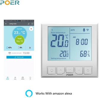 WiFi Smart Thermostat Temperature Controller for gas boiler electric underfloor heating humidity display works with Alexa