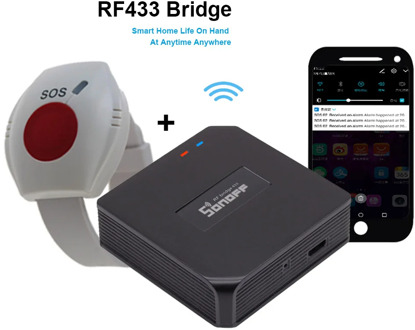 WIFI SOS Button for Elderly RF 433mhz Panic Button Emergency Alarm Wirelss Watch Bracelet Old People Android IOS APP