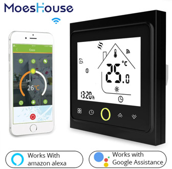 WiFi Thermostat Temperature Controller for Water/Electric floor Heating Water/Gas Boiler Works with Alexa Google Home 3A 16A