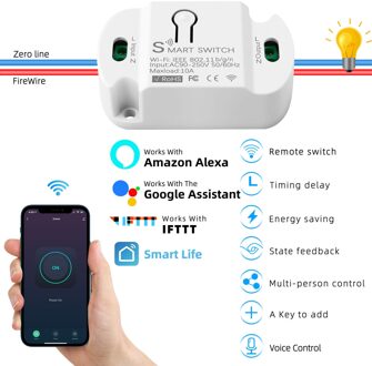 Wifi Timer Smart Diy Mini Switch Ondersteuning Smart Leven App Draadloze Domotica Compatibel Met Google Home Alexa