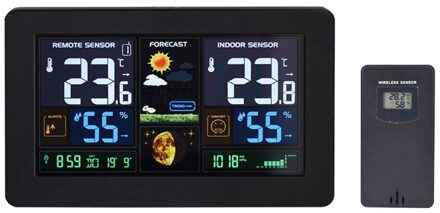 Wifi Weerstation Smart Weer Monitor Indoor Outdoor Temperatuur Vochtigheid Barometrische Digitale Klok (Eu Plug)