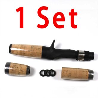 Wifreo 1Set Zachte Kurk Split Grip Staaf Handvat Baitcast Hengel Building En Reparatie Diy Tackle Met Plastic Reel rear Seat Grip