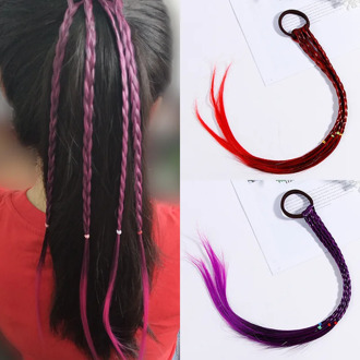 Wigs Braid Elastic Hairband Colourful for Girls Women Princess Hair Bands TiesPonytail Holder Rubber Bands Hair Accessories New