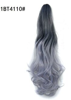 Wigsin 20Inch Lange Synthetische Krullend Claw Op Paardenstaart Clip In Hair Extensions Ombre Zwart Rood Blauw Kapsel Voor Vrouwen 1BT4110