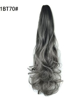 Wigsin 20Inch Lange Synthetische Krullend Claw Op Paardenstaart Clip In Hair Extensions Ombre Zwart Rood Blauw Kapsel Voor Vrouwen 1BT70