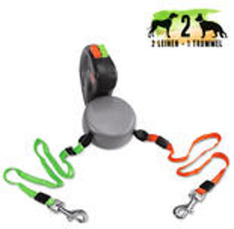 wigzi Dual Doggie 2.0 Voor Twee Honden - Hondenriem - Grijs - 3m - <22 kg (per hond)