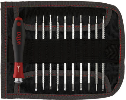 Wiha System 4 269 T11 01 Werkplaats Wisselklingset 11-Delig Plat Kruiskop Phillips Torx Inbus