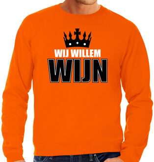 Wij Willem wijn sweater oranje voor heren - Koningsdag truien 2XL - Feesttruien