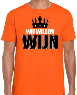 Wij Willem wijn t-shirt oranje voor heren - Koningsdag shirts XL