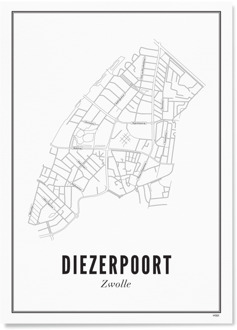 WIJCK. Diezerpoort poster 40 x 50 cm Wit