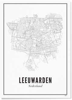 WIJCK. poster Leeuwarden A3 30 x 40 Wit