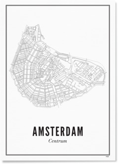 WIJCK. print Amsterdam Centrum A4 21 x 30 Wit