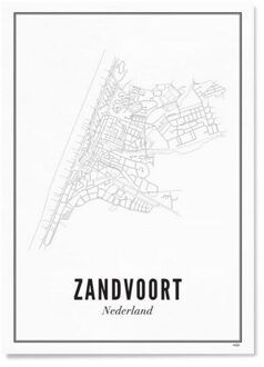 WIJCK. Zandvoort City poster A3 30 x 40 cm Wit