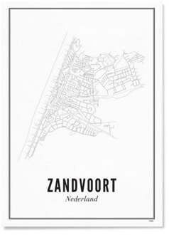 WIJCK. Zandvoort City poster A3 30 x 40 cm Wit