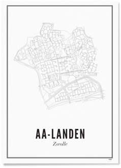 WIJCK. Zwolle AA Landen poster A3 30 x 40 cm Wit