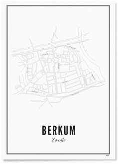 WIJCK. Zwolle Berkum poster A3 30 x 40 cm Wit