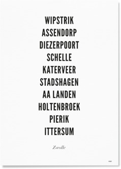 WIJCK. Zwolle Stad Typo 40 x 50 Wit