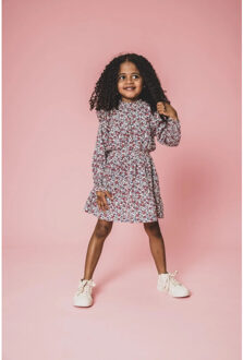 Wijd jersey jurkje wildflower voor meisjes in de kleur - maat 134 Roze