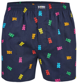 Wijde boxershort heren gummy bears - maat M Blauw