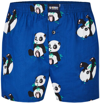Wijde boxershort panda print Blauw - XL