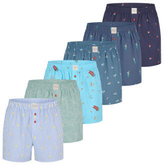 Wijde boxershorts heren 6-pack pack d525 Veelkleurig - XL