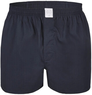 Wijde boxershorts heren geweven katoen 5-pack blauw/zwart Veelkleurig - XL